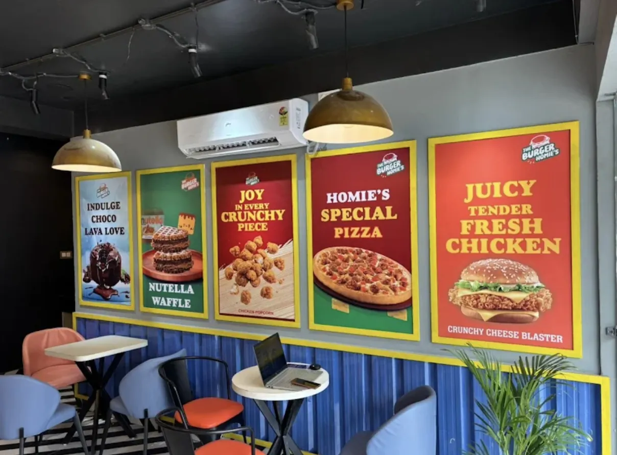 Colourful Burger Homie's food posters